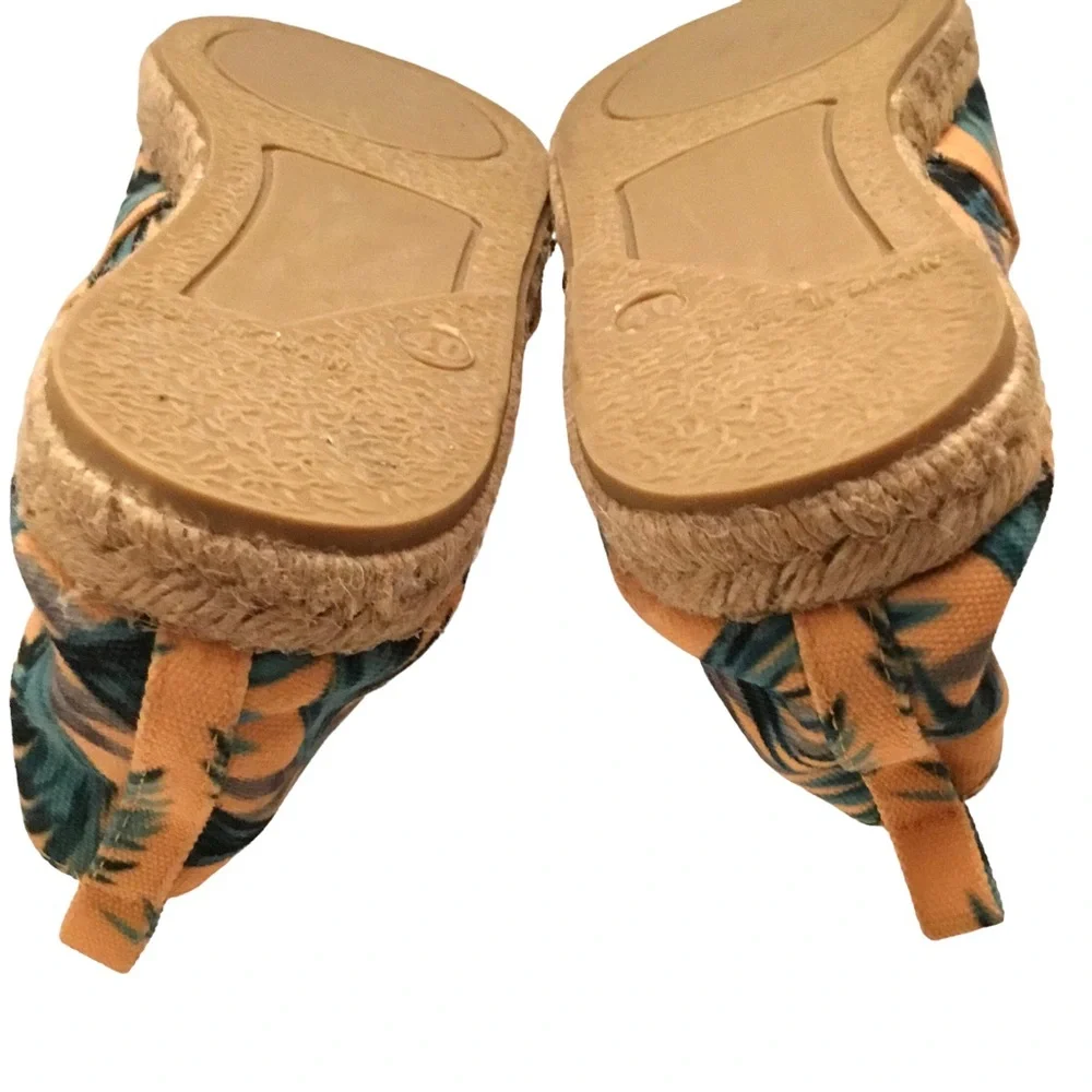 Mara & Mine Palm Print Espadrille Flats Canvas Slip-On Shoes Sz: EU 40/US 9.5-10
